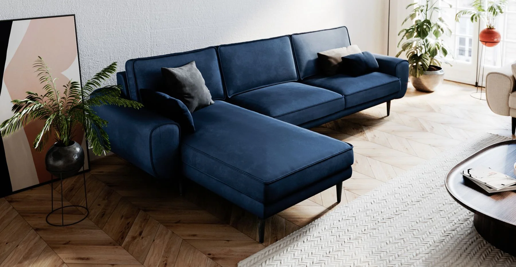 Klem 306 x 171 Köşe Ahşap Ayak - Kadife - Image 76