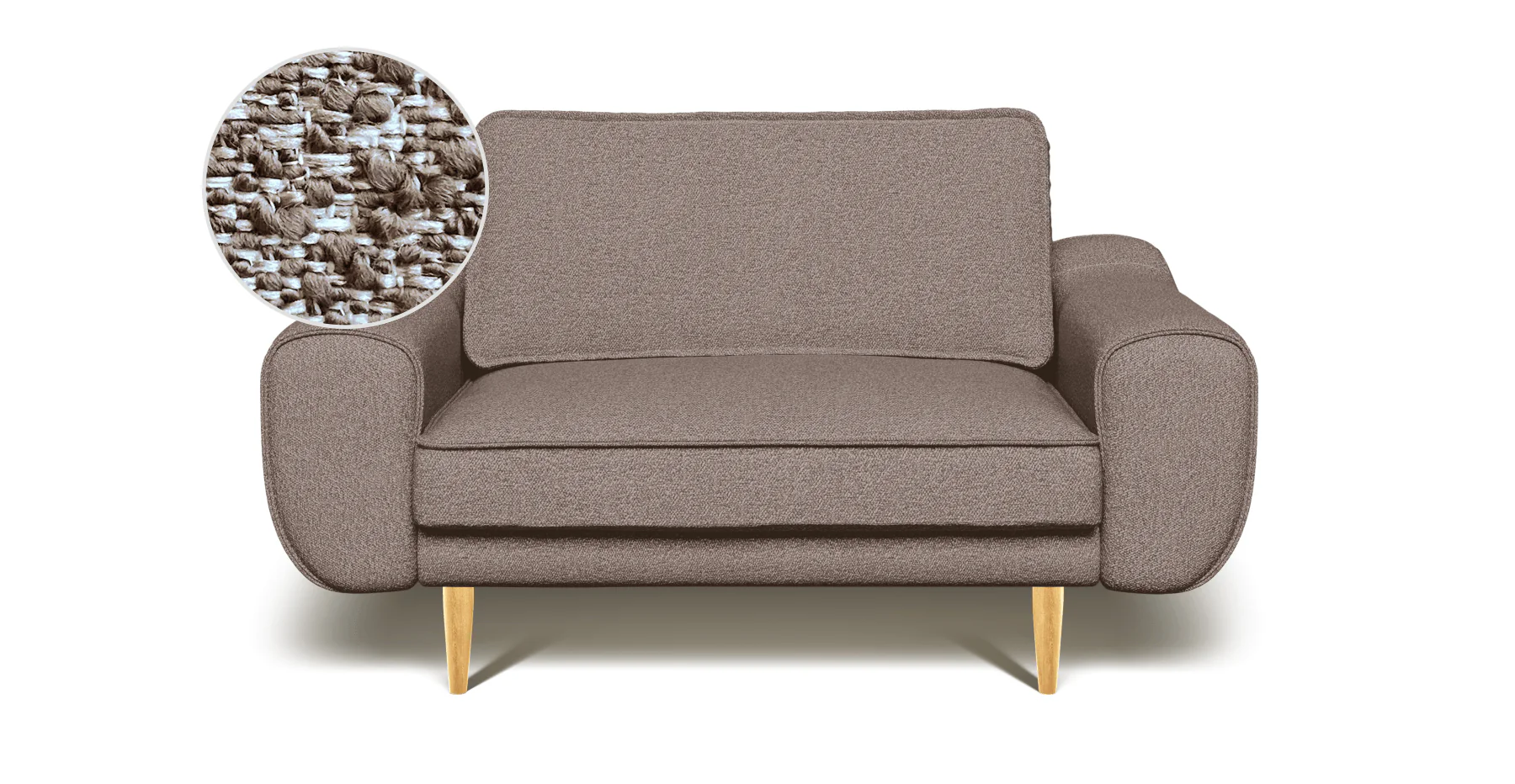 Klem Loveseat Ahşap Ayak - Bukle - Image 3
