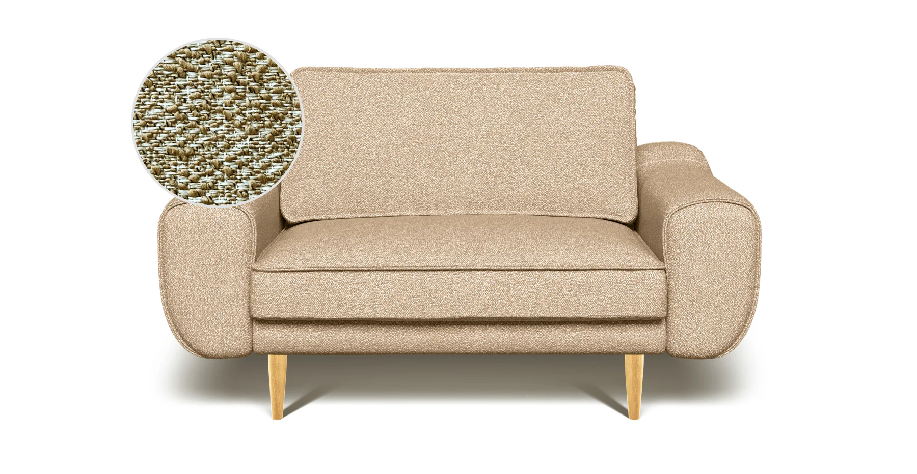 Klem Loveseat Ahşap Ayak - Bukle - Image 89