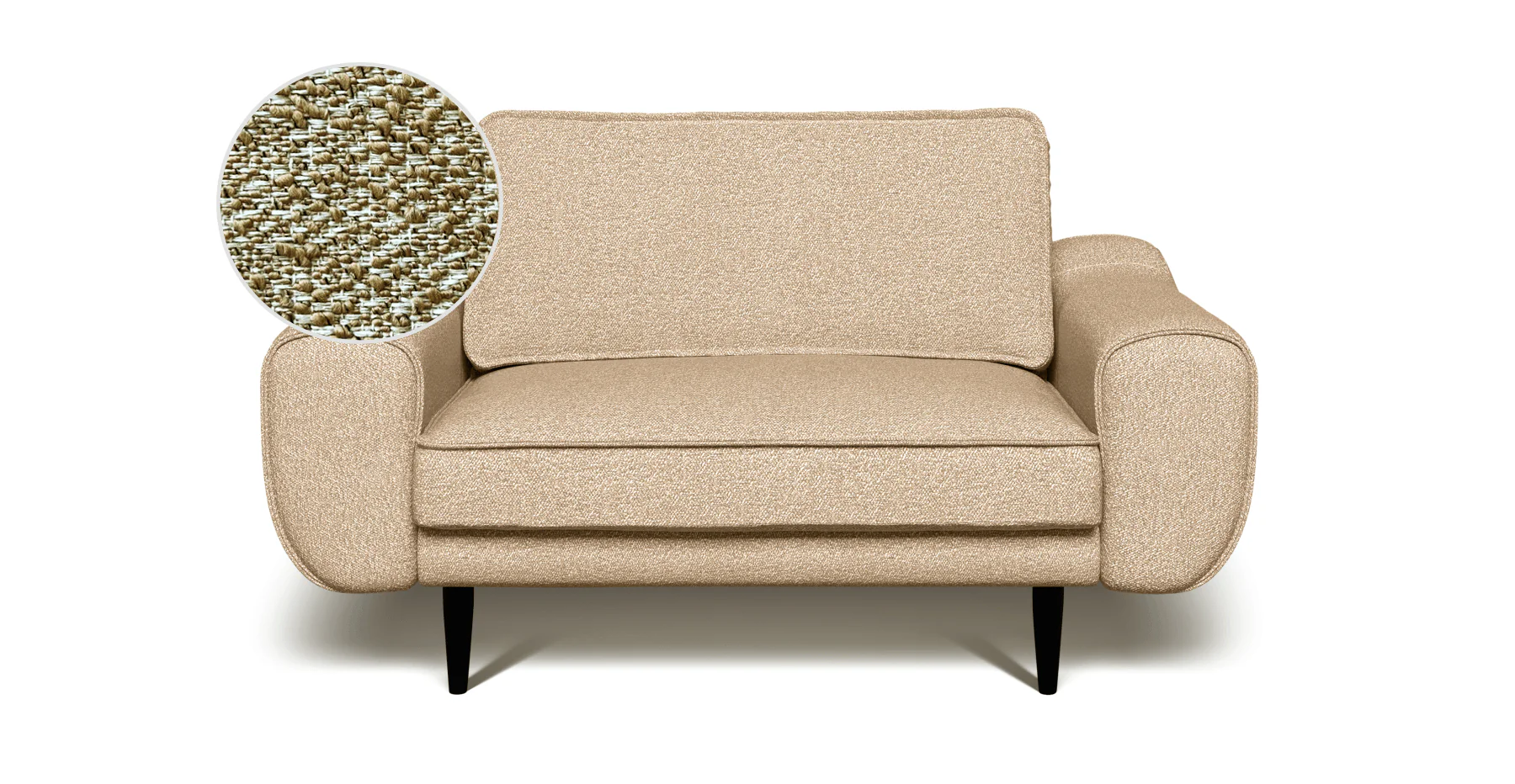 Klem Loveseat Ahşap Ayak - Bukle - Image 90