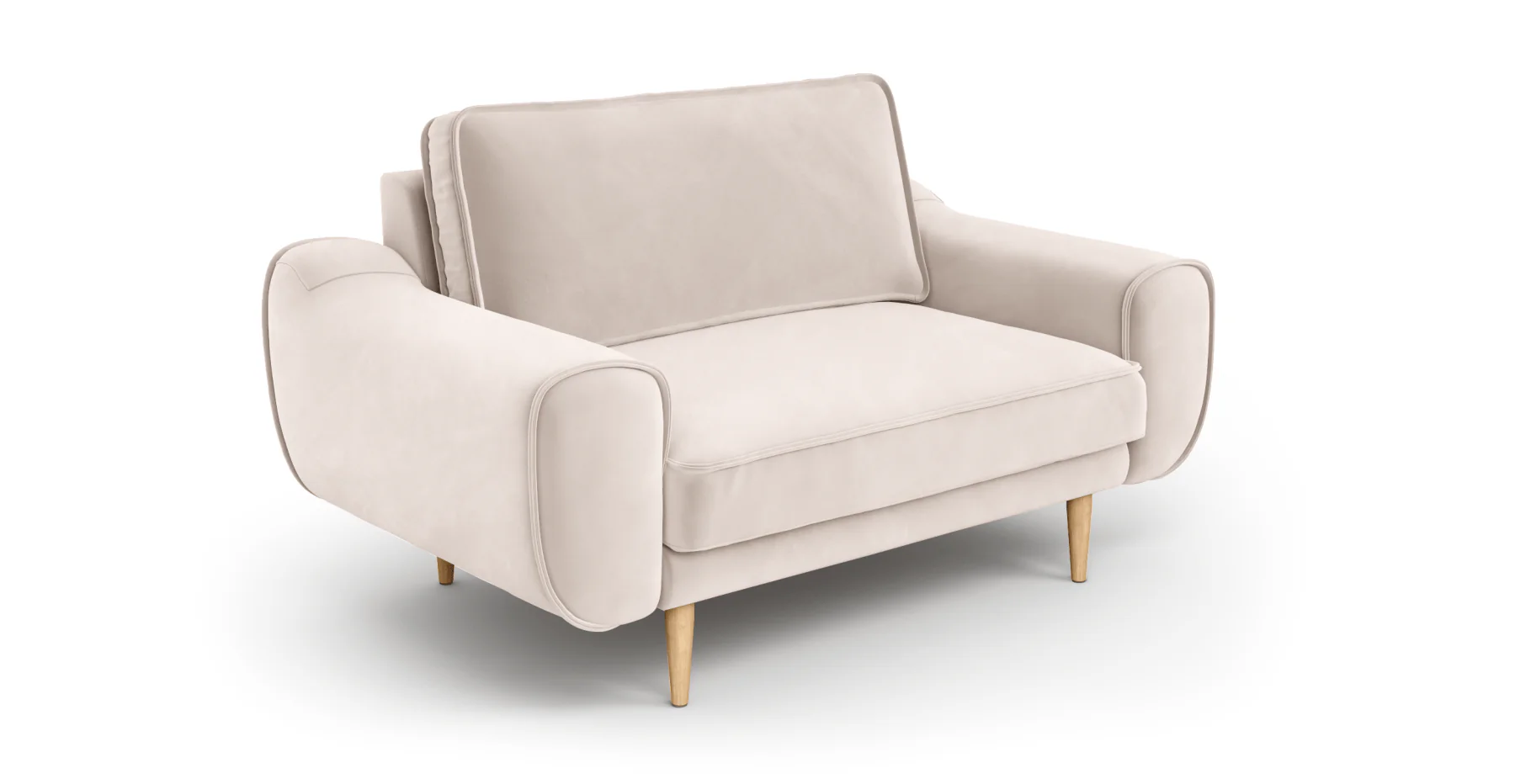 Klem Loveseat Ahşap Ayak - Kadife - Image 100