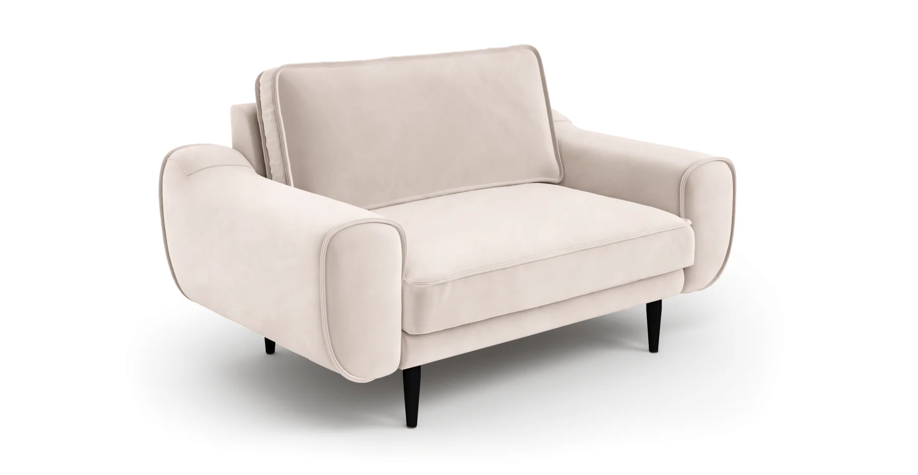 Klem Loveseat Ahşap Ayak - Kadife - Image 101