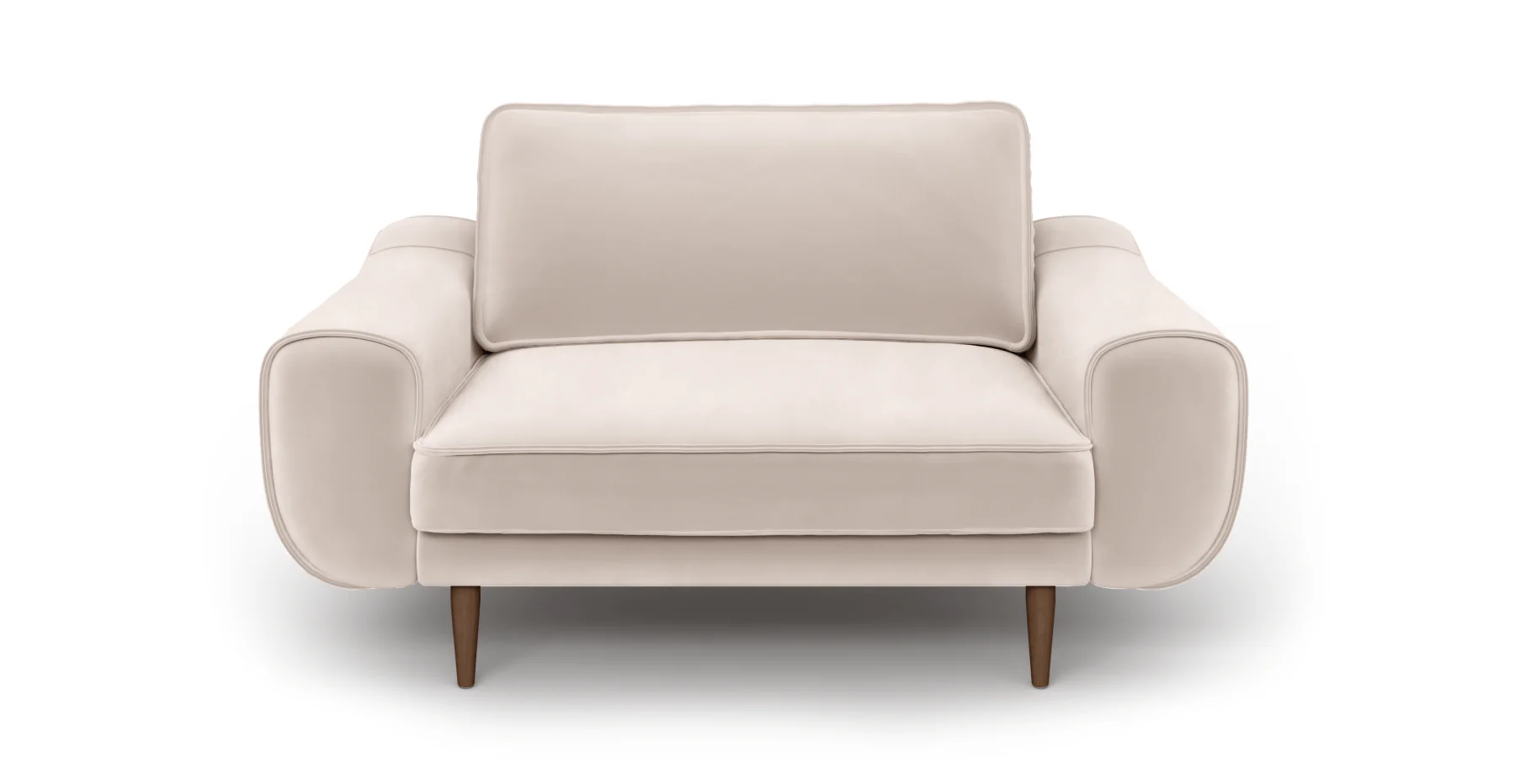 Klem Loveseat Ahşap Ayak - Kadife - Image 102