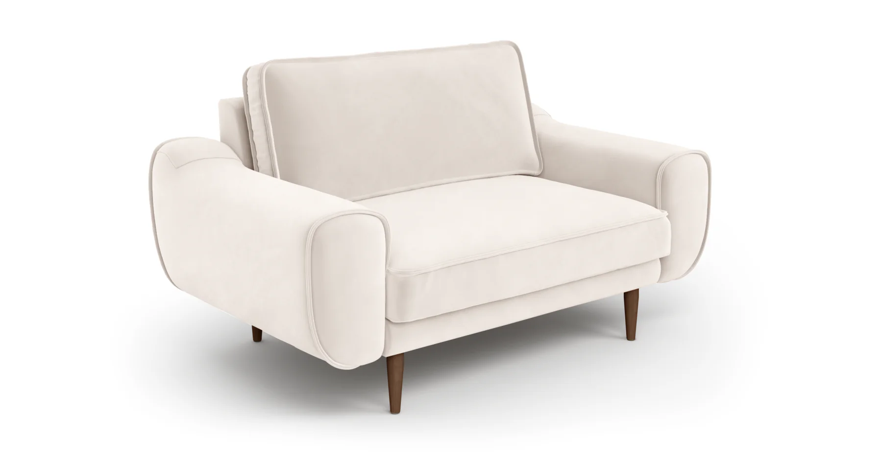 Klem Loveseat Ahşap Ayak - Kadife - Image 110