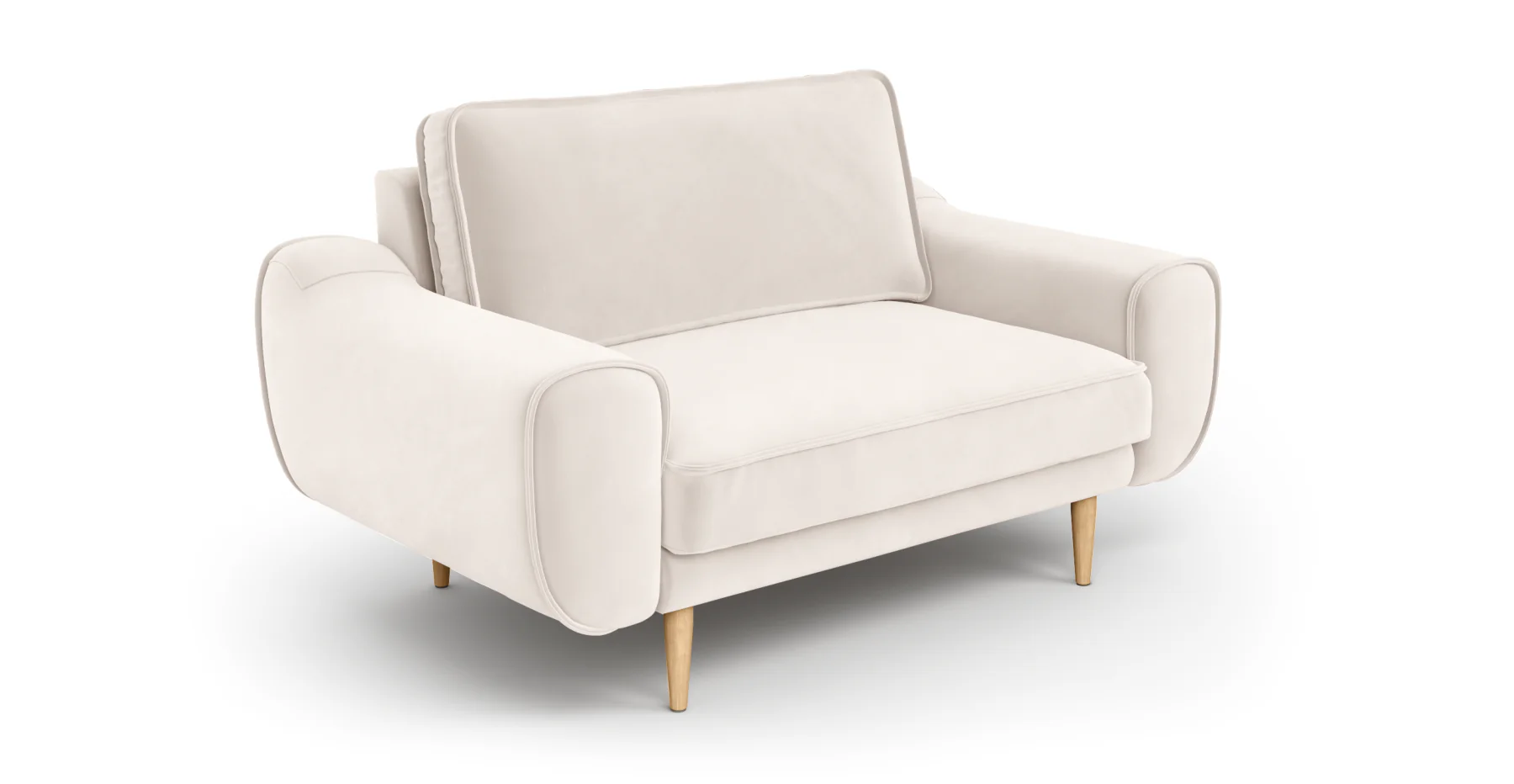 Klem Loveseat Ahşap Ayak - Kadife - Image 111