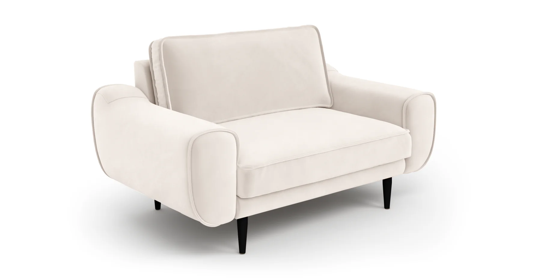 Klem Loveseat Ahşap Ayak - Kadife - Image 112