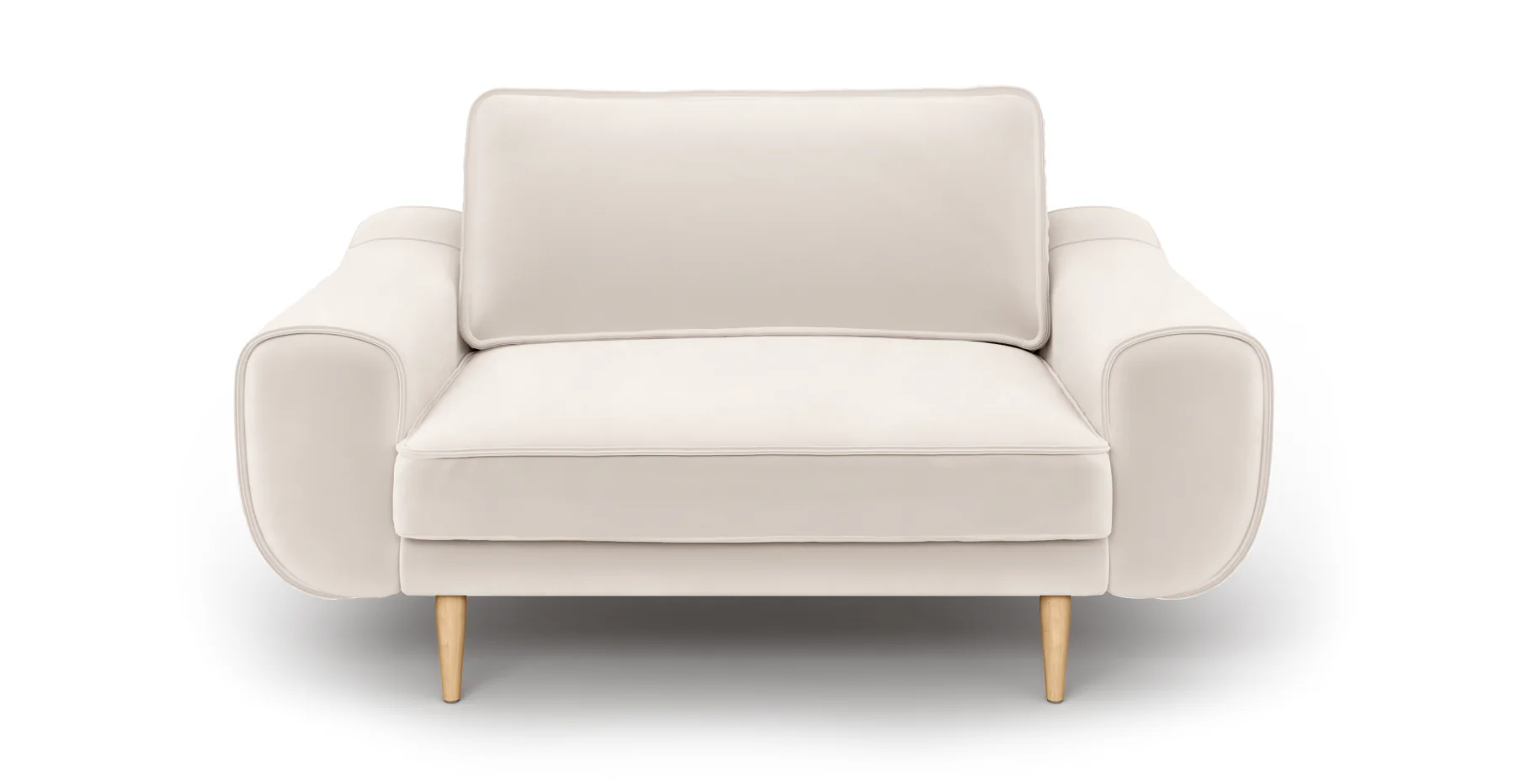 Klem Loveseat Ahşap Ayak - Kadife - Image 114