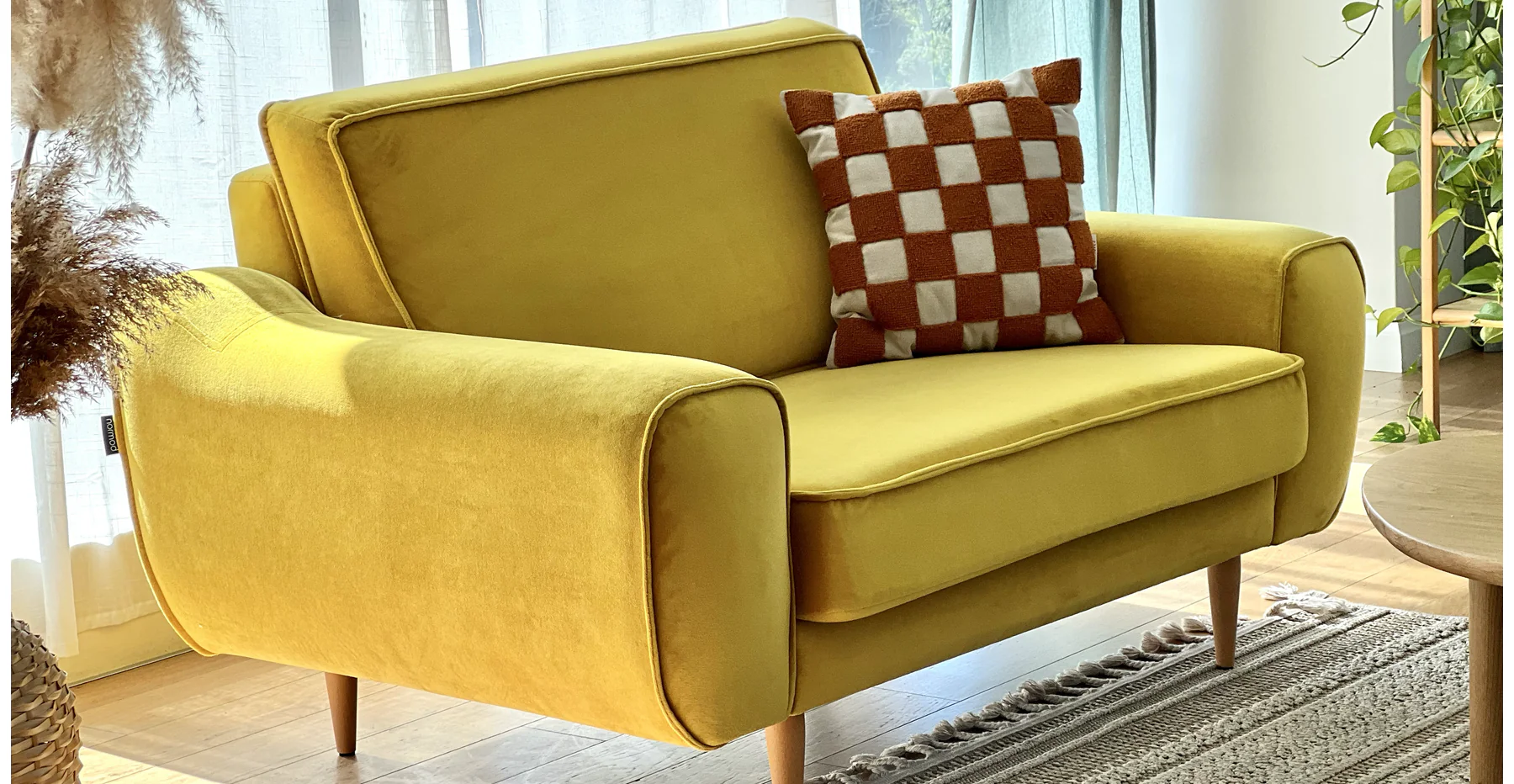 Klem Loveseat Ahşap Ayak - Kadife - Image 30