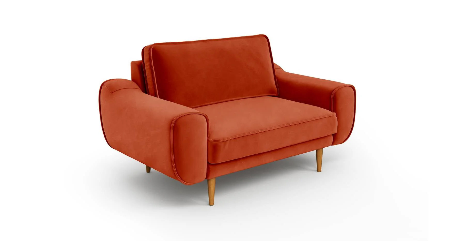 Klem Loveseat Ahşap Ayak - Kadife - Image 46