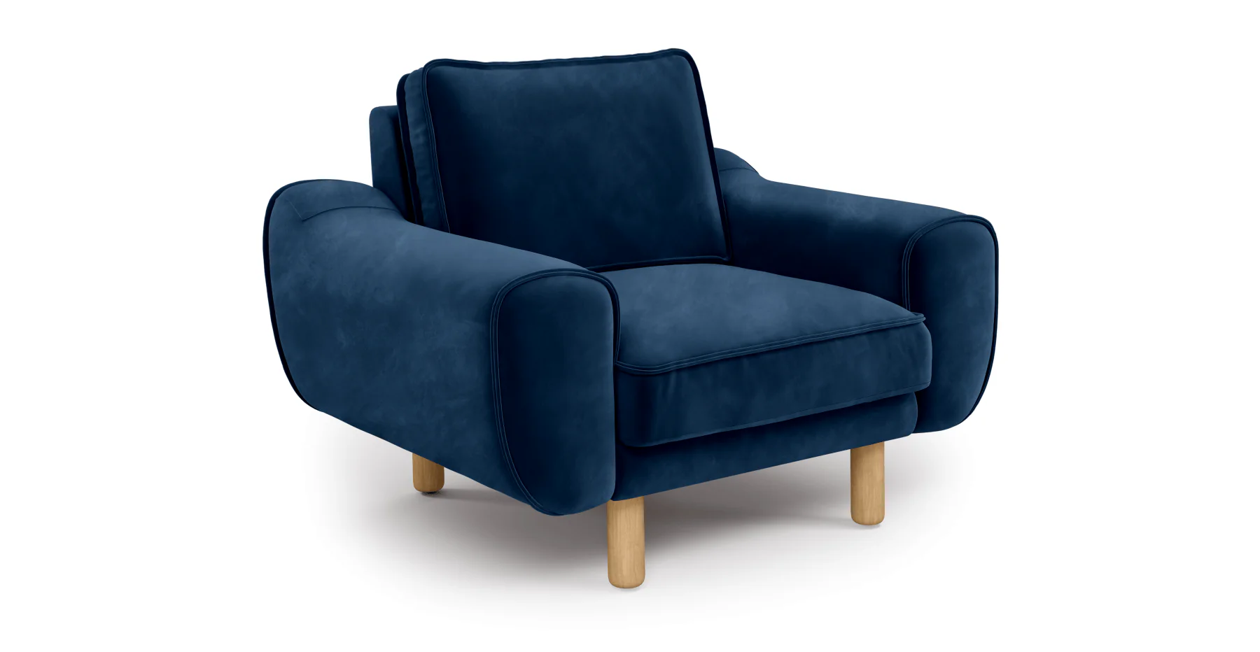 Klem Tekli Koltuk Silindir Ahşap Ayak - Kadife - Image 32