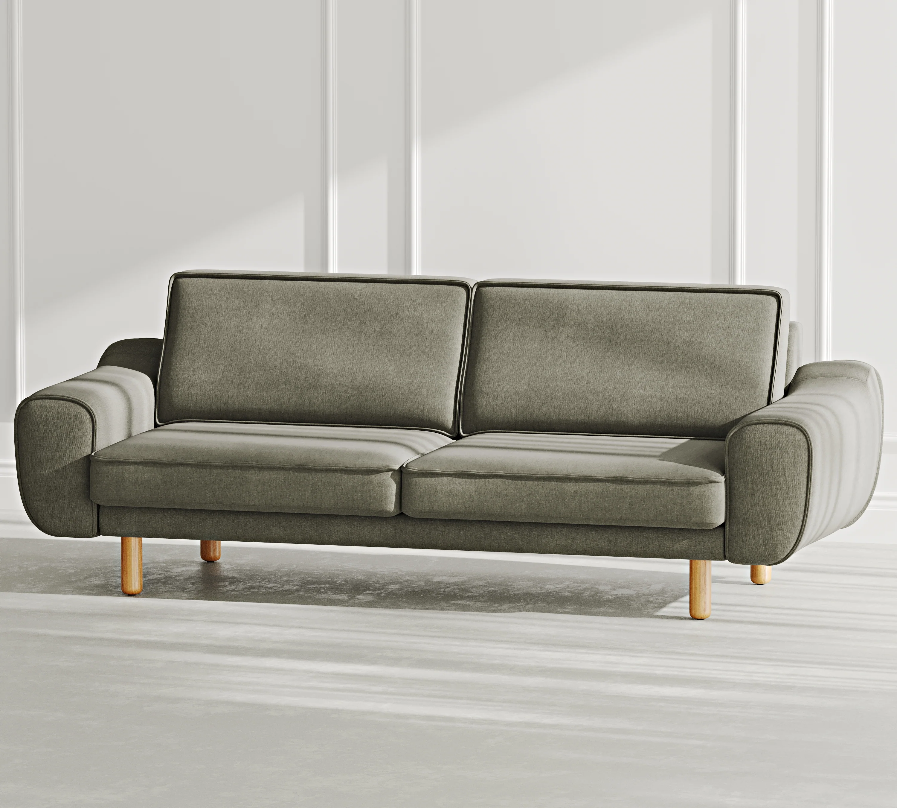Klem Üçlü Koltuk Silindir Ahşap Ayak - Performans Keten - Image 56