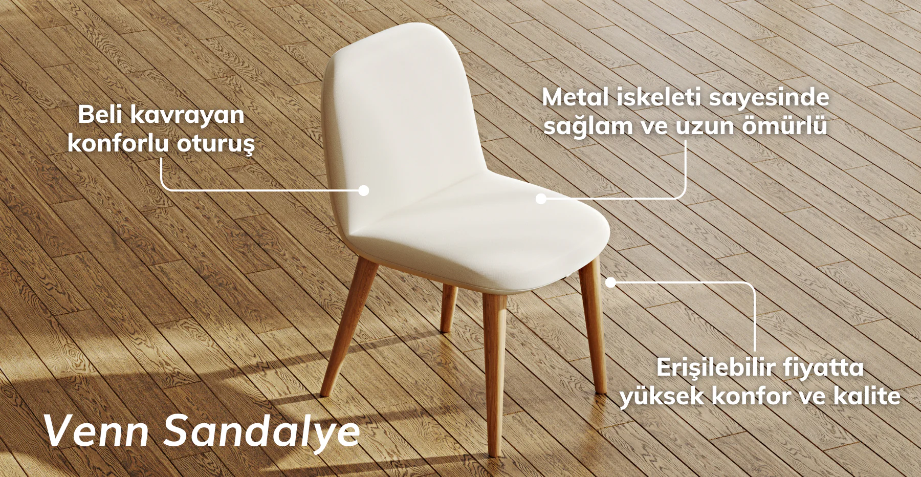 Venn Meşe Sandalye - Doğal Doku - Image 27