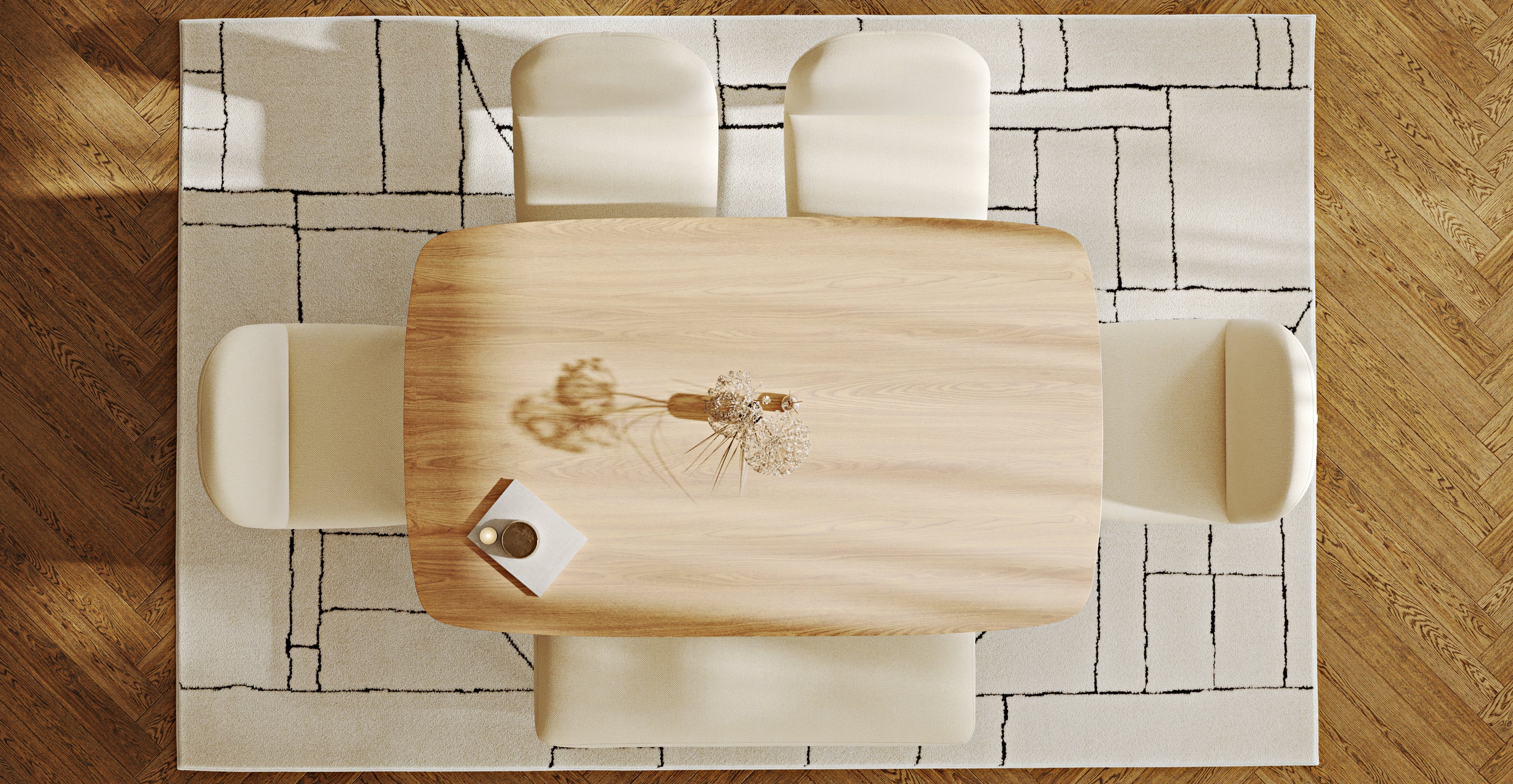 Lyno 97x160 Sabit Yemek Masası Takımı (Roa Bench & 4 Venn Sandalye) - Doğal Doku - Image 7
