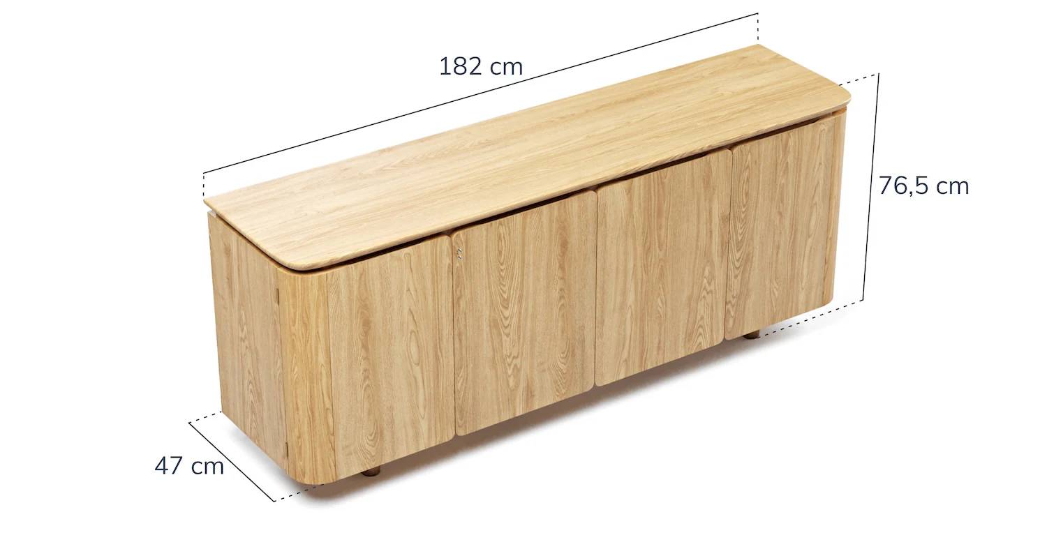 Lyno Masif Meşe Konsol - 182x77 cm - Image 4