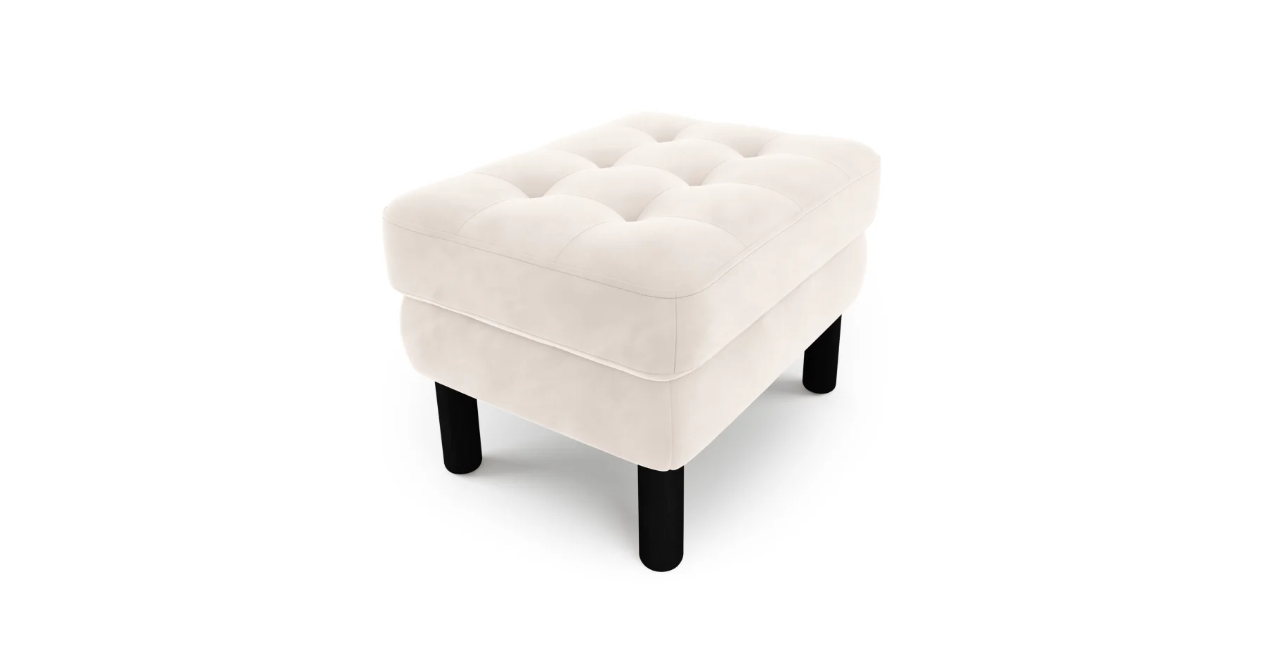 Modsy Puf Small Silindir Ahşap Ayak - Kadife - Image 100
