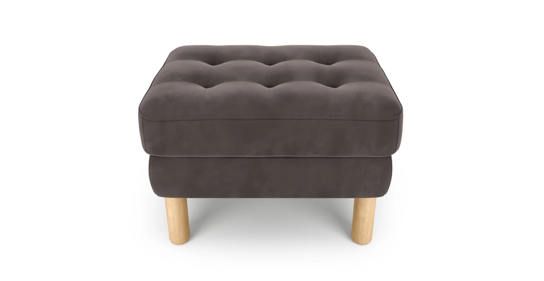 Modsy Puf Small Silindir Ahşap Ayak - Kadife - Image 13