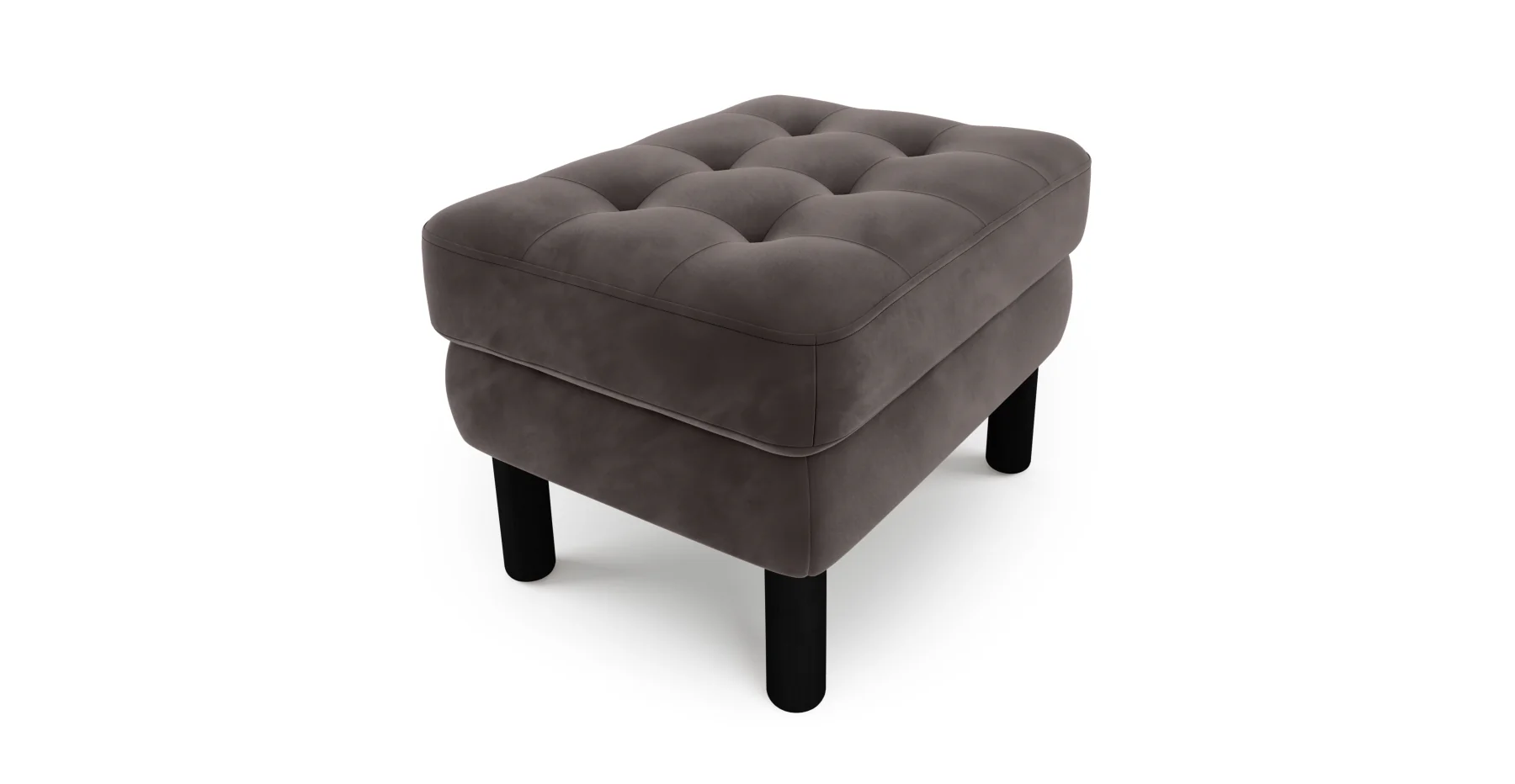 Modsy Puf Small Silindir Ahşap Ayak - Kadife - Image 30