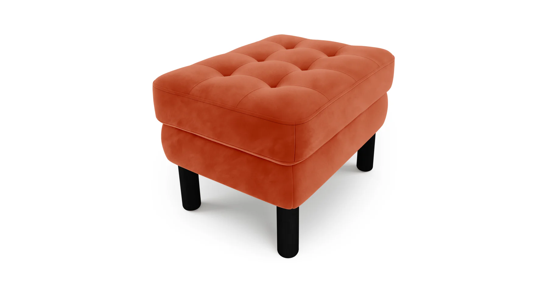 Modsy Puf Small Silindir Ahşap Ayak - Kadife - Image 31