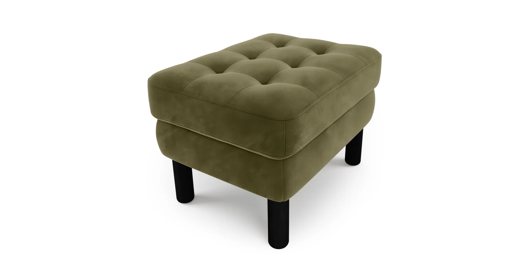 Modsy Puf Small Silindir Ahşap Ayak - Kadife - Image 33