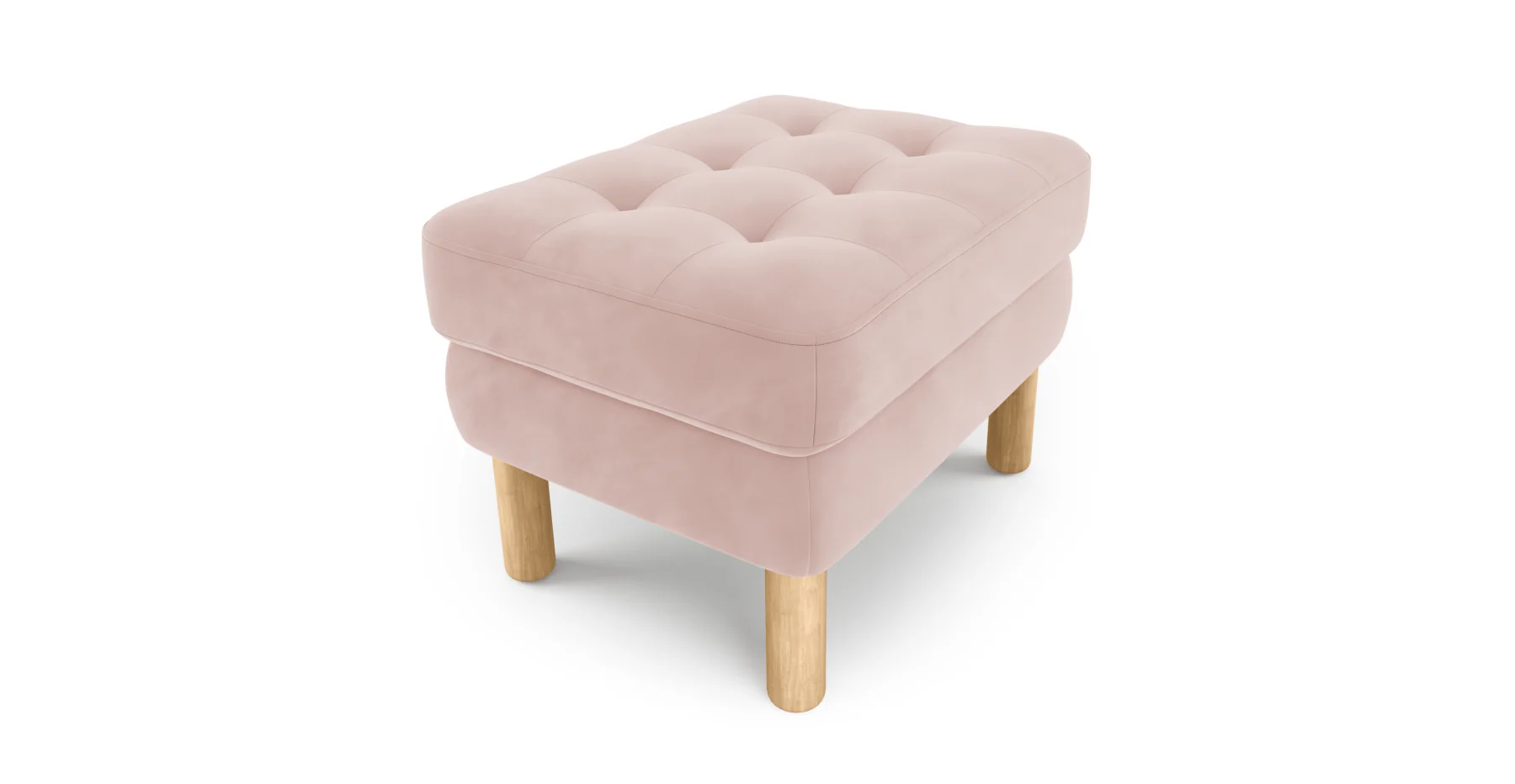 Modsy Puf Small Silindir Ahşap Ayak - Kadife - Image 37