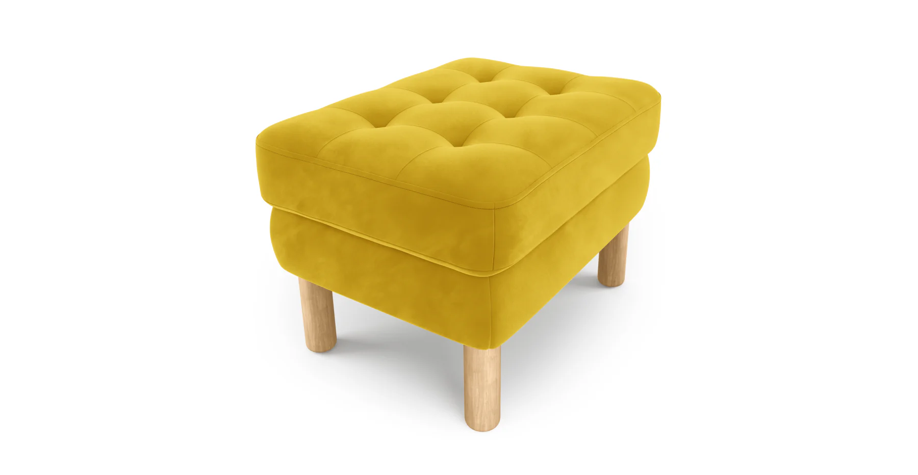 Modsy Puf Small Silindir Ahşap Ayak - Kadife - Image 40