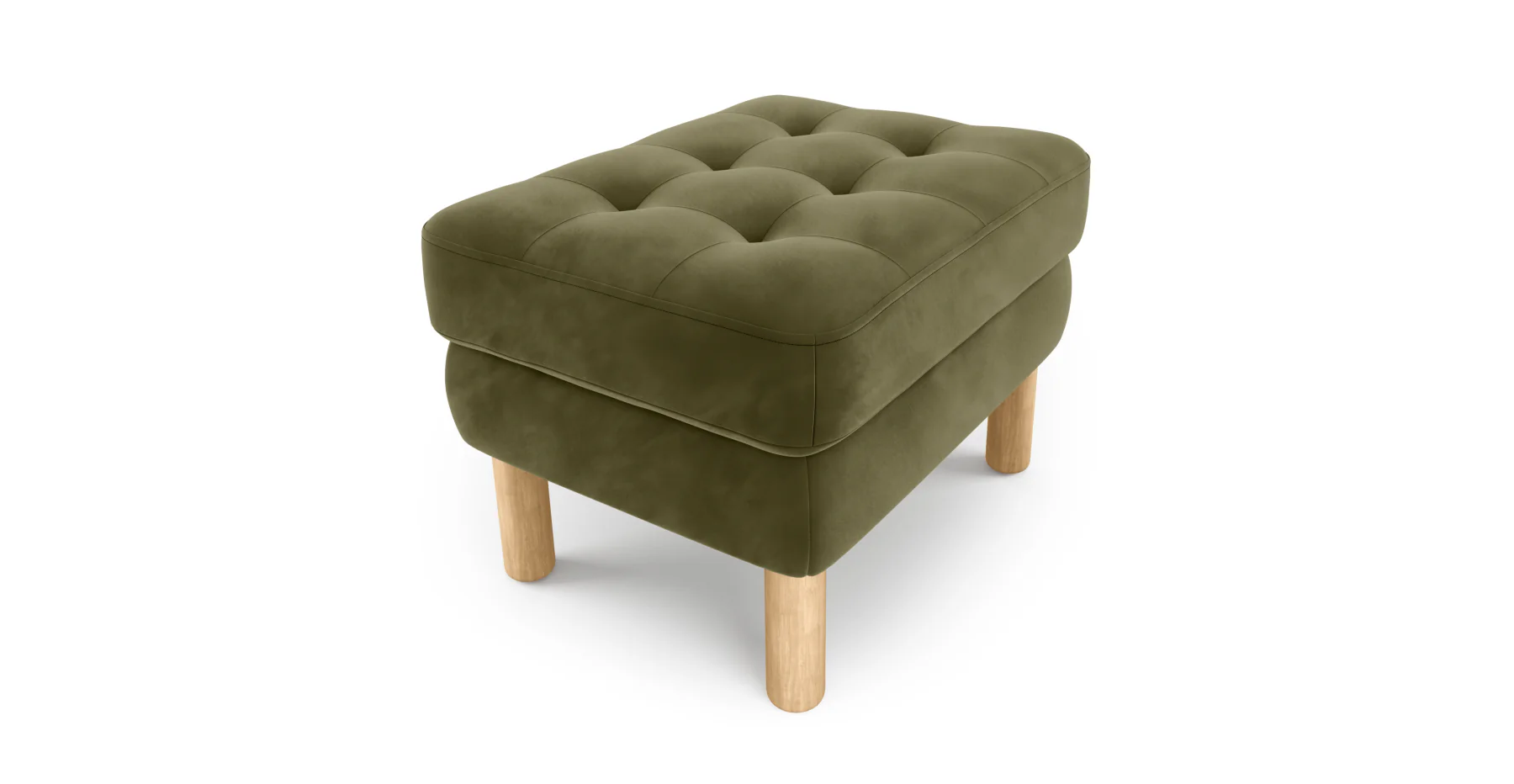 Modsy Puf Small Silindir Ahşap Ayak - Kadife - Image 41