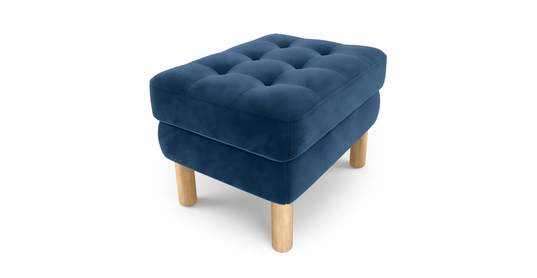 Modsy Puf Small Silindir Ahşap Ayak - Kadife - Image 43