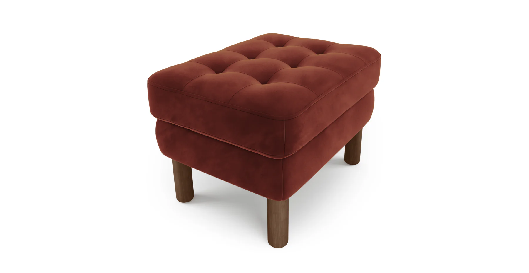 Modsy Puf Small Silindir Ahşap Ayak - Kadife - Image 45
