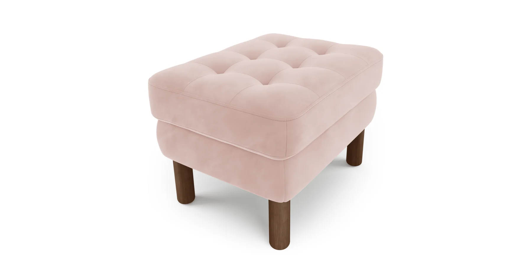 Modsy Puf Small Silindir Ahşap Ayak - Kadife - Image 46