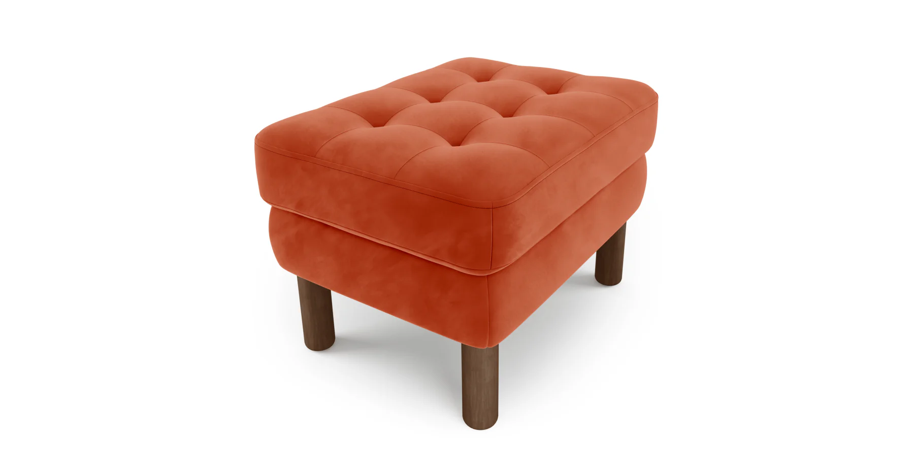 Modsy Puf Small Silindir Ahşap Ayak - Kadife - Image 48