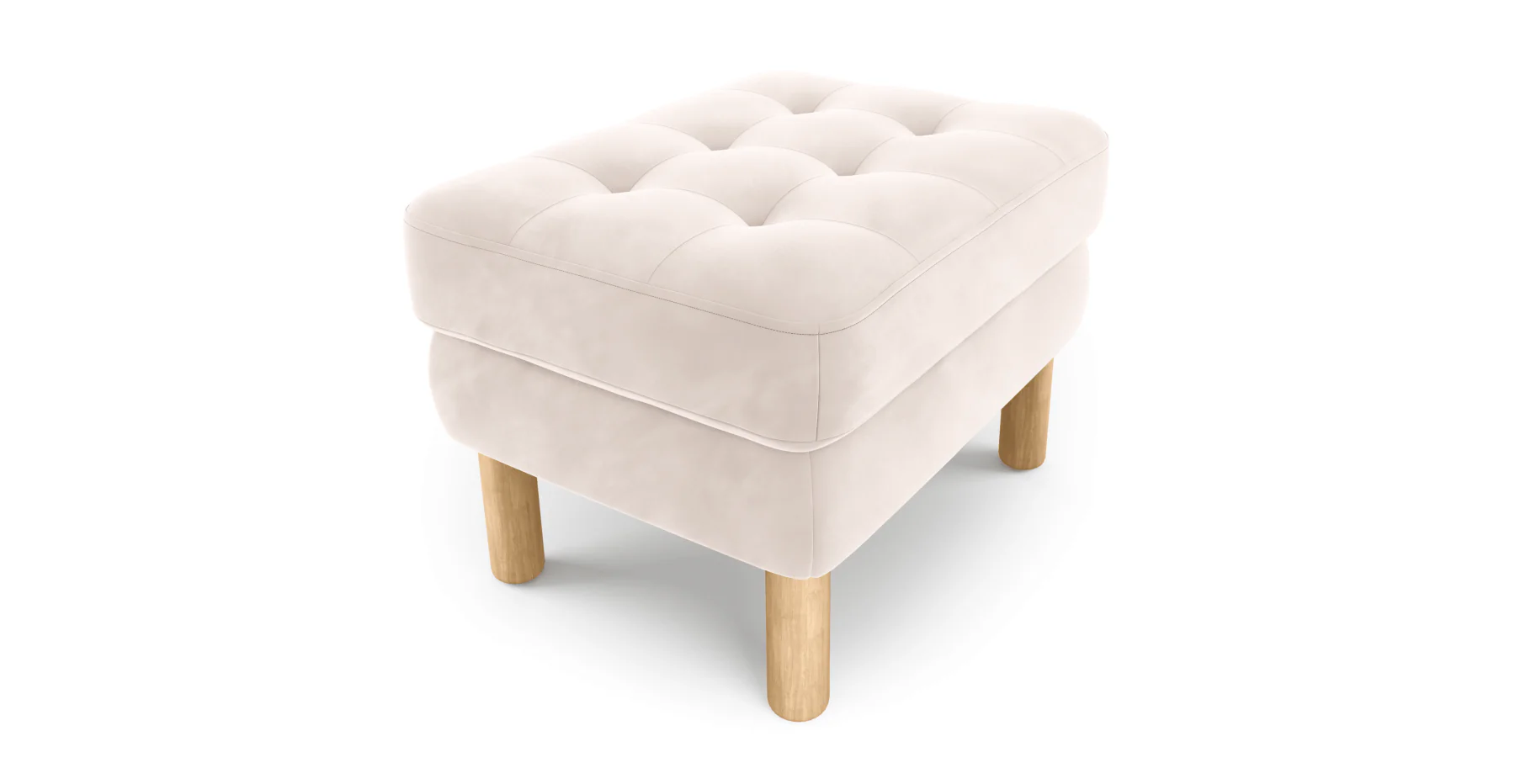 Modsy Puf Small Silindir Ahşap Ayak - Kadife - Image 90