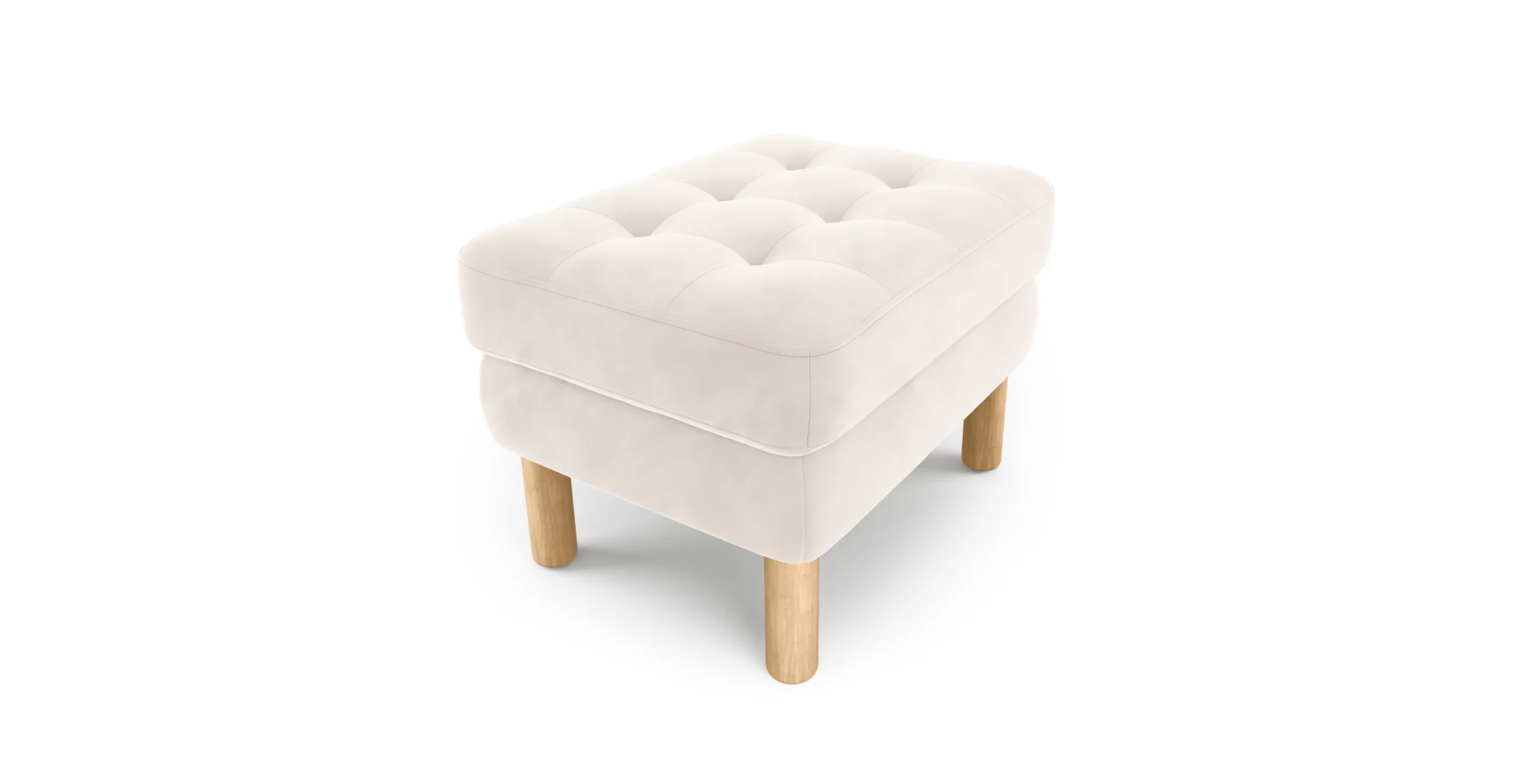 Modsy Puf Small Silindir Ahşap Ayak - Kadife - Image 99