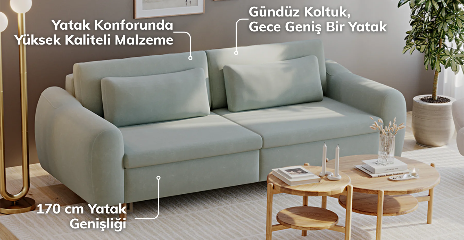 Nyra Yataklı Üçlü Koltuk Silindir Ahşap Ayak - Kadife - Image 79